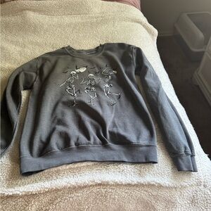 Full Tilt Charcoal Skeleton Crewneck Sweater